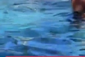 鲨鱼入水！奥尼尔在泳池中与一群孩子嬉戏